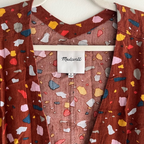 MADEWELL Short Robe Jacket Terazzo Burnt Umber Size Medium - Picture 5 of 8